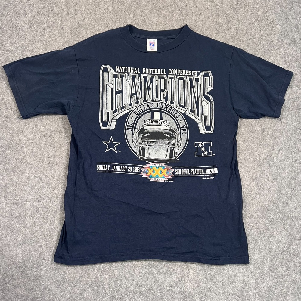 Logo 7 Vintage Dallas Cowboys 1996 NFC Champions T-Shirt Men's Size Large - Picture 1 of 7